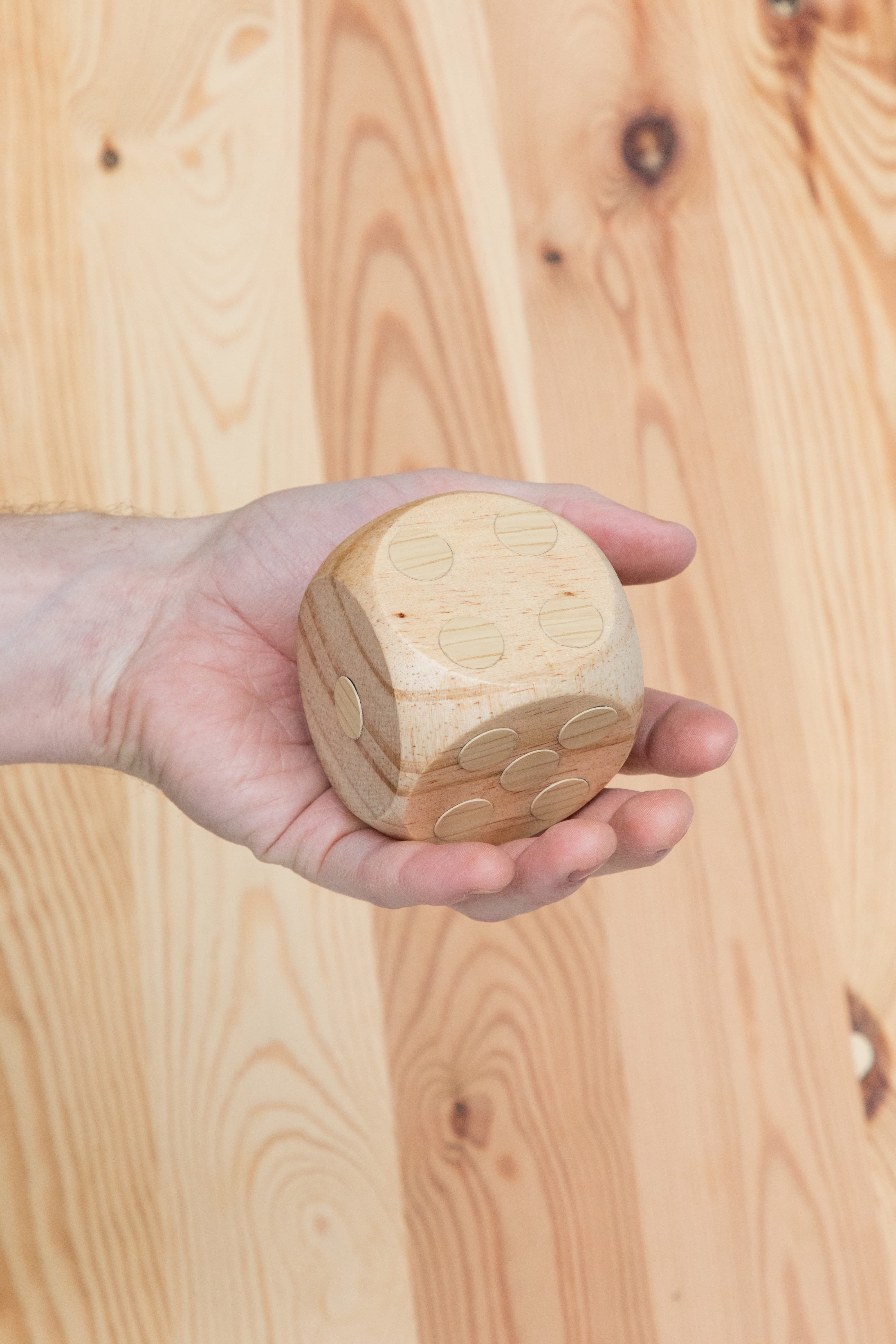 Lukas Marstaller, *Faux Wood Dice*, Wood, Faux-wood sticker