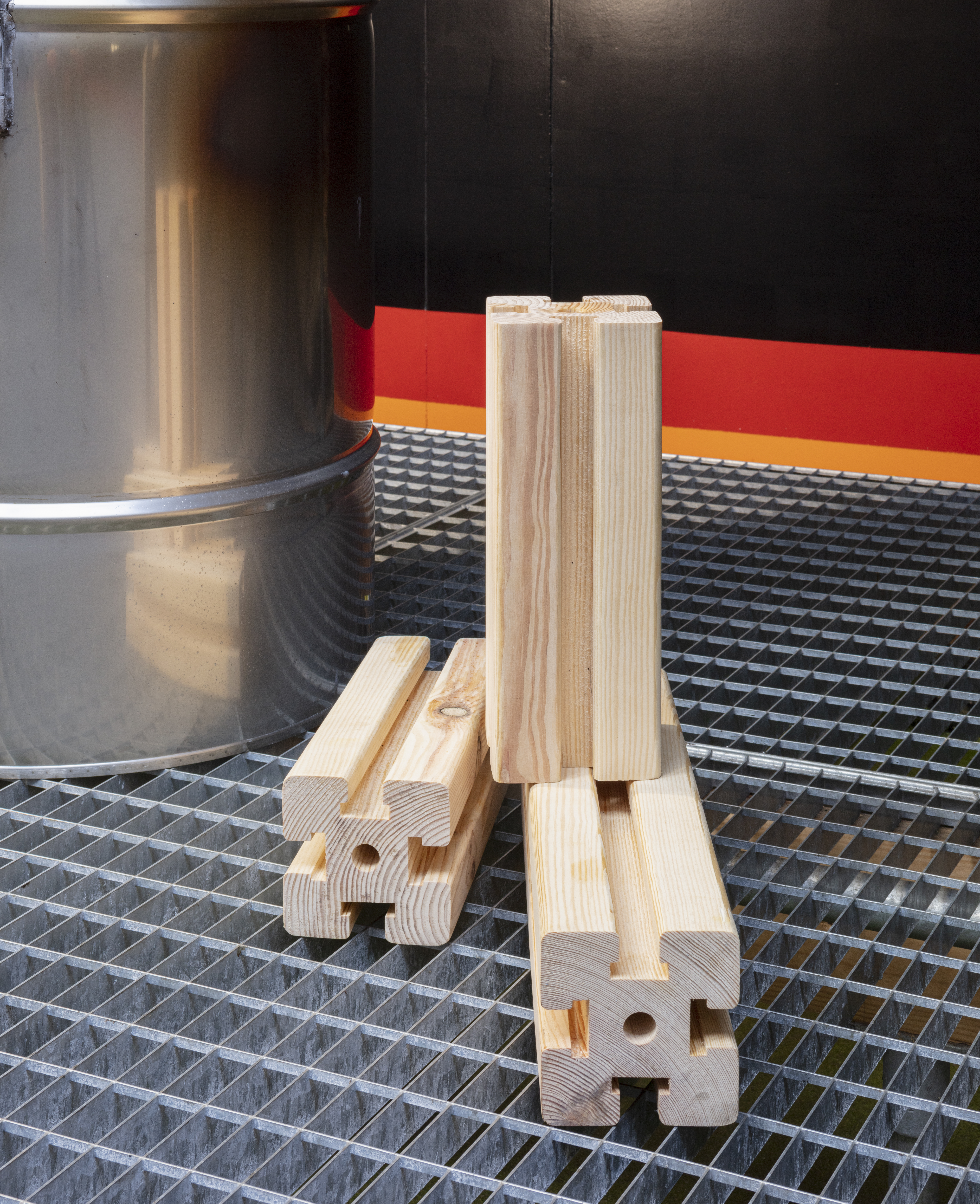 Lukas Marstaller, *Wood Profile Log*, pine wood, 33×12×12cm (2×), 50×12×12cm